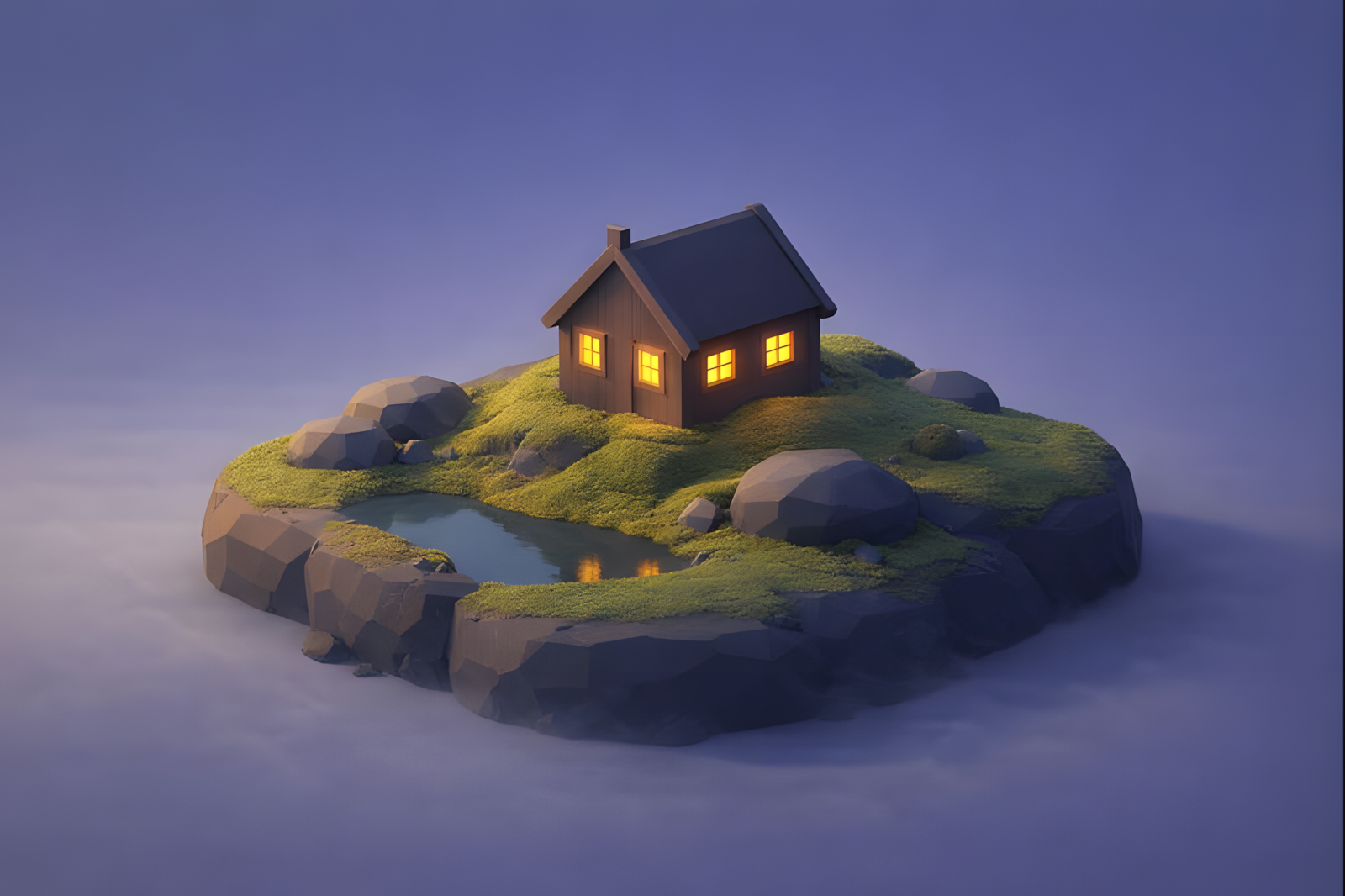 Cold icelandic coast landscape