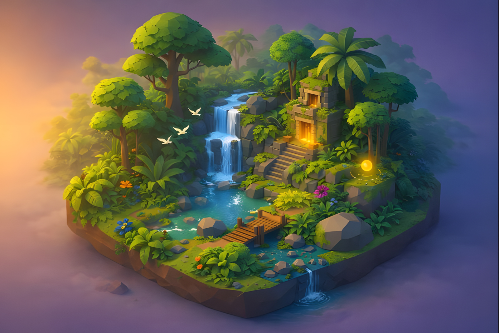 Deep green jungle vegetation